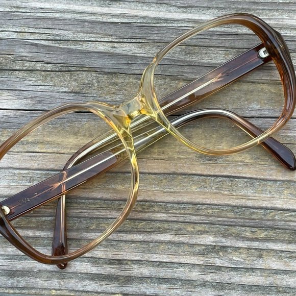 Vintage Eyeglasses Frame Brown Unisex Glasses Frame Z-87 61[]19 135 main image 7
